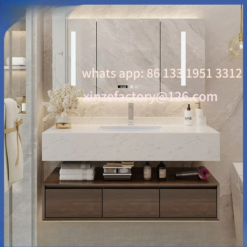 

Customizable Light Luxury Marble Basin Bathroom Cabinet Modern Simple Hand Washbasin