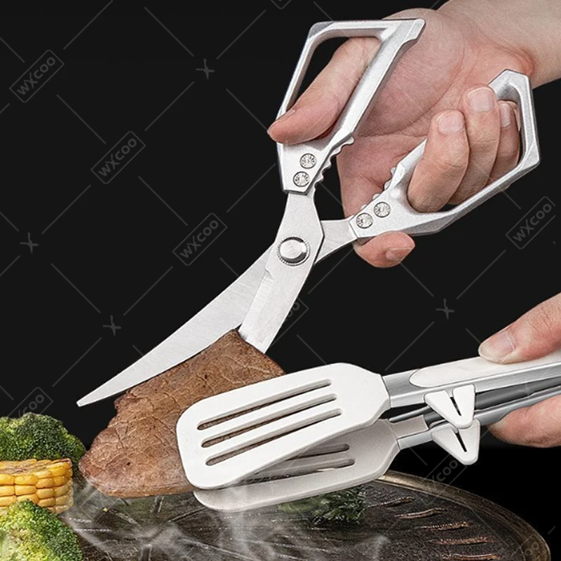 Kitchen Scissors All Purpose Chicken Bone BBQ Extended Scissors Japanese Cooking Scissor for Cut Fish Scale Meat Vegetable