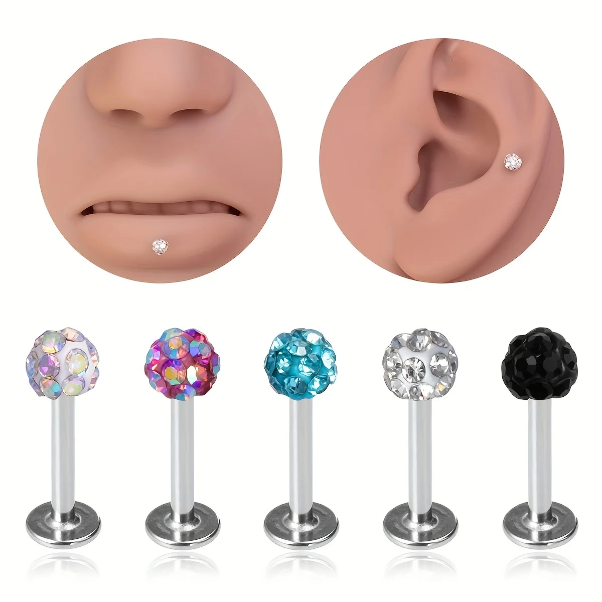 5Pcs Bling Cz Cryst…