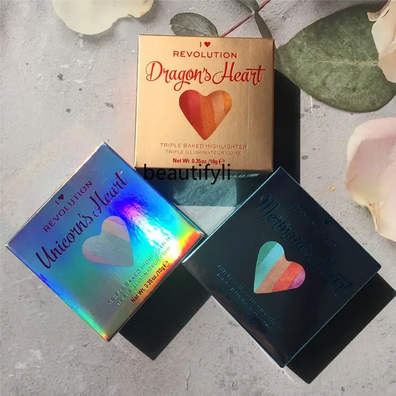 Heart-Shaped Highlight Eye Shadow Blush Rainbow Shadow Unicorn