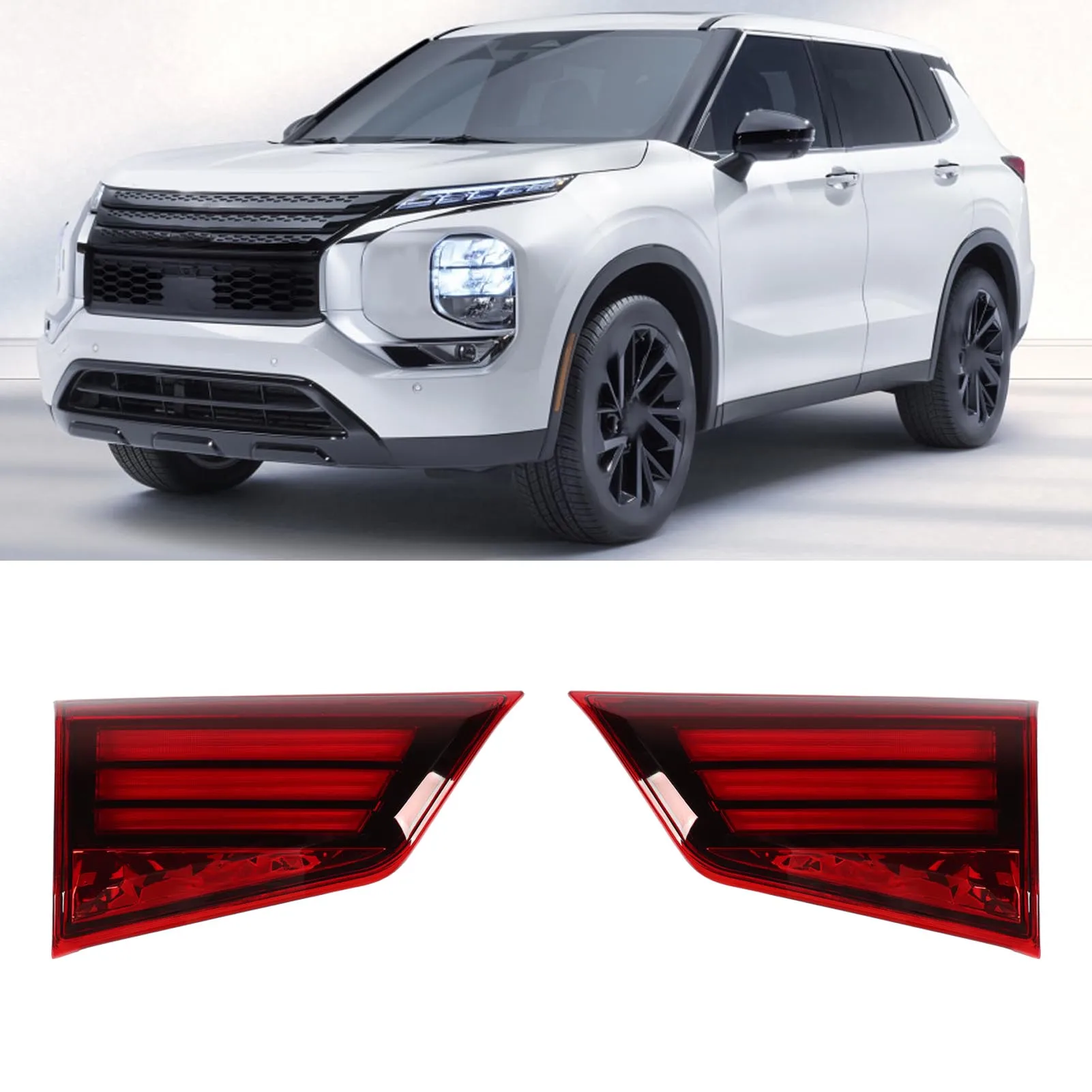 Rear Tail Light Lamp Wear Resistant Red Lens Simple Installation Stylish Inner Rear Tail Light for Outlander 2016 To 2022