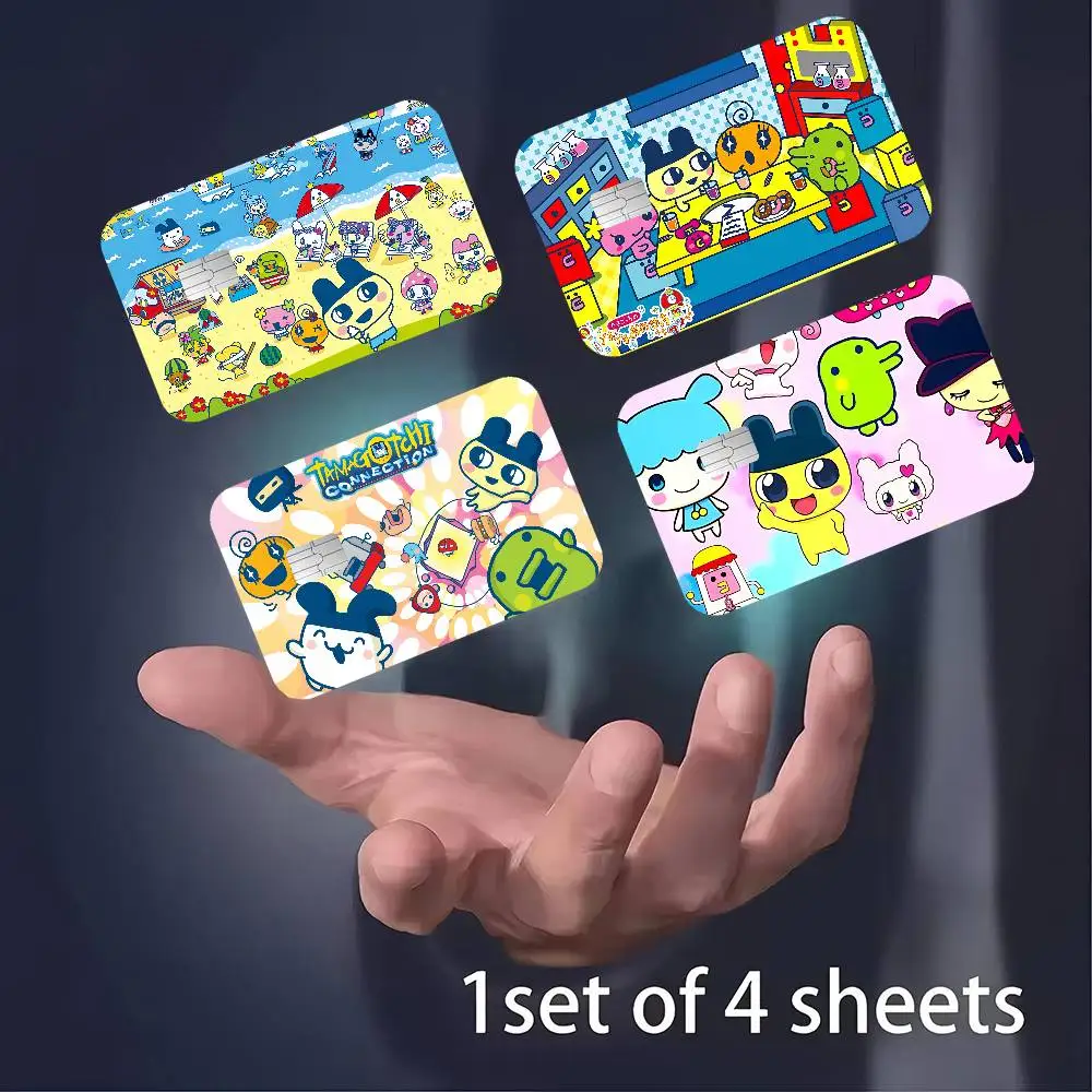Tamagotchi Cut Friend Anime Cartoon Bear Skin Sticker Film Tape Case for Big Credit Debit Card Front Side