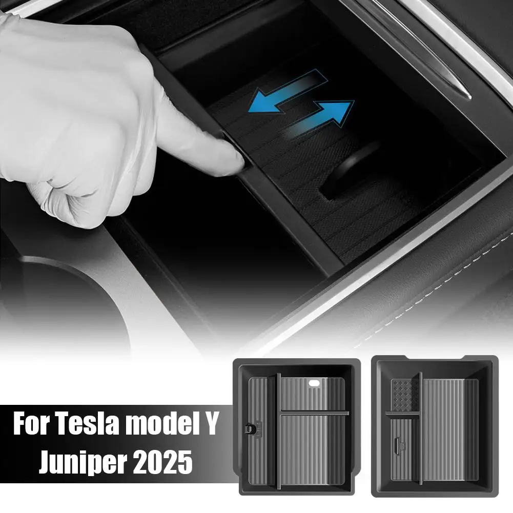 for Tesla Model Y 2025 Center Control Storage Organizer Box Mat Accessories Bottom Tray Interior Tray Armrest ModelY Junipe J8Z8 - Image 4