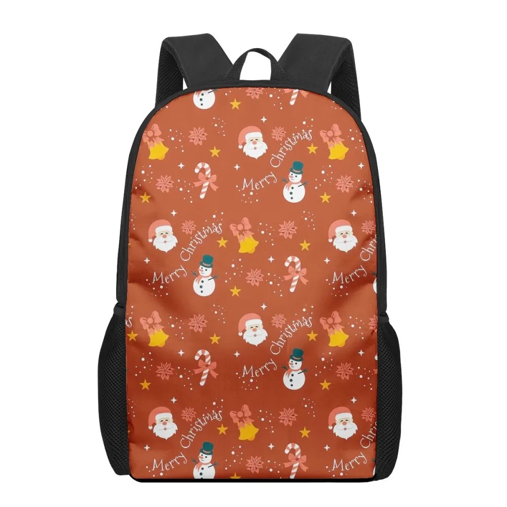 Christmas Santa Claus Snowman Backpack 3D Print School Bags for Boys Girls Christmas Gift Casual Laptop Rucksack 16 Inch Daypack