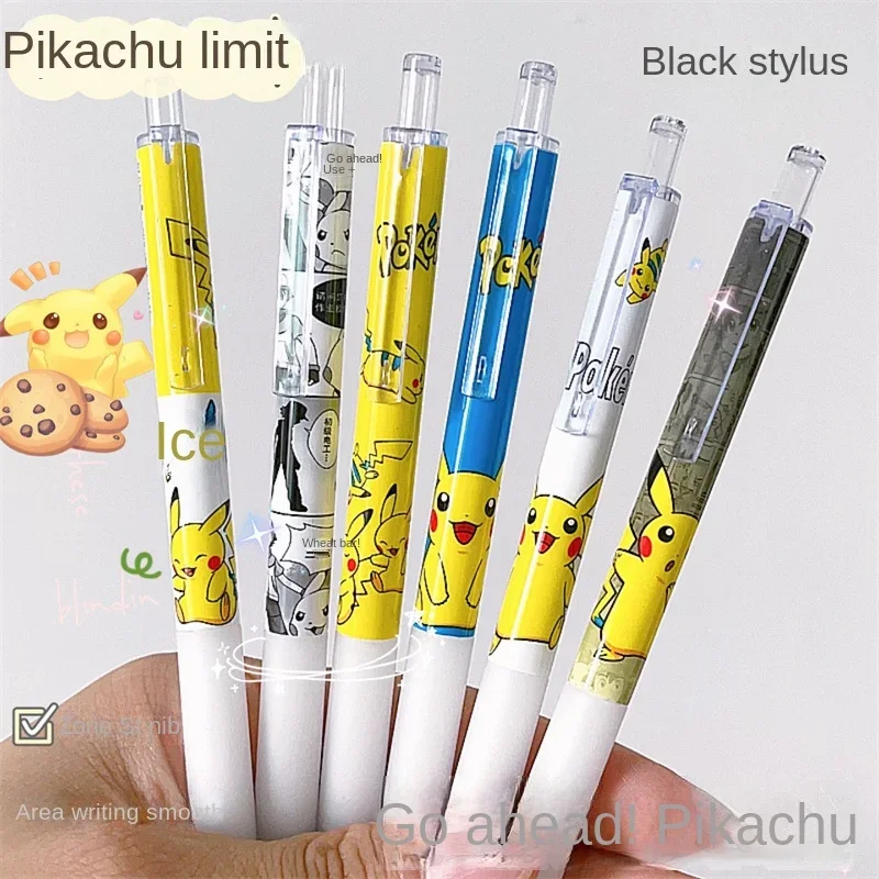 

6Pcs Pokemon Pikachu 0.5MM Erasable Gel Pen Stationery Pens Children School Student Supplies Birthday childrens Birthday Gifts