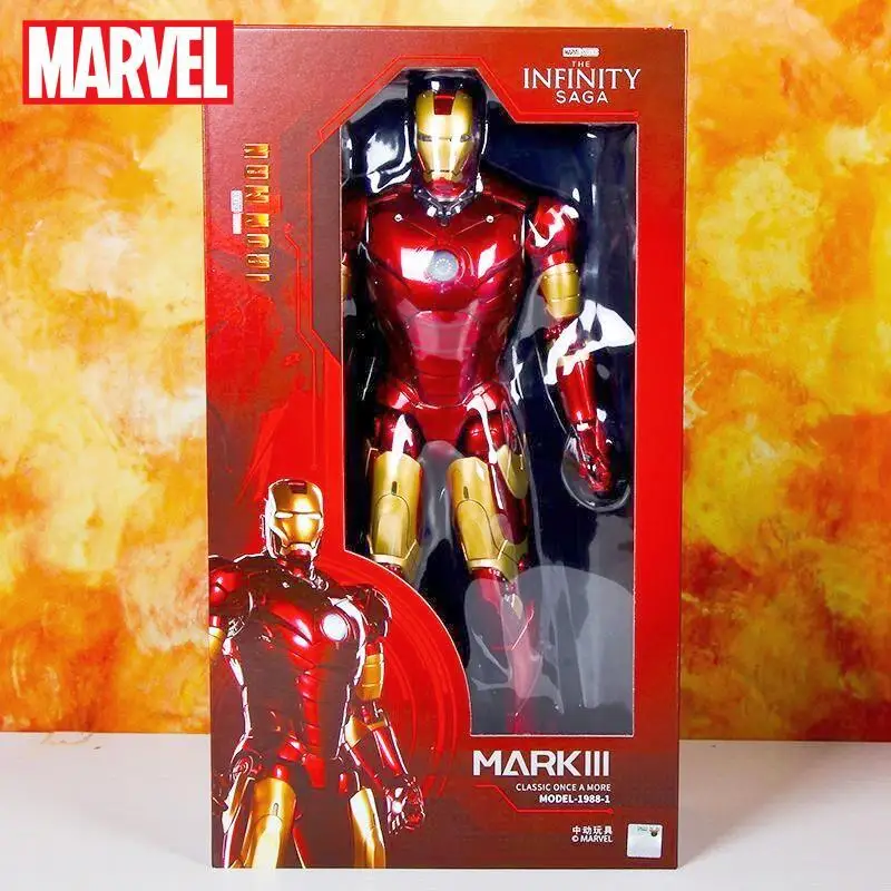 Original ZD 36CM Iron Man 1/5 MK3 Marvel legends LED lighting 10th Anniversary Memorial Collect Tony Stark Action Figure Model