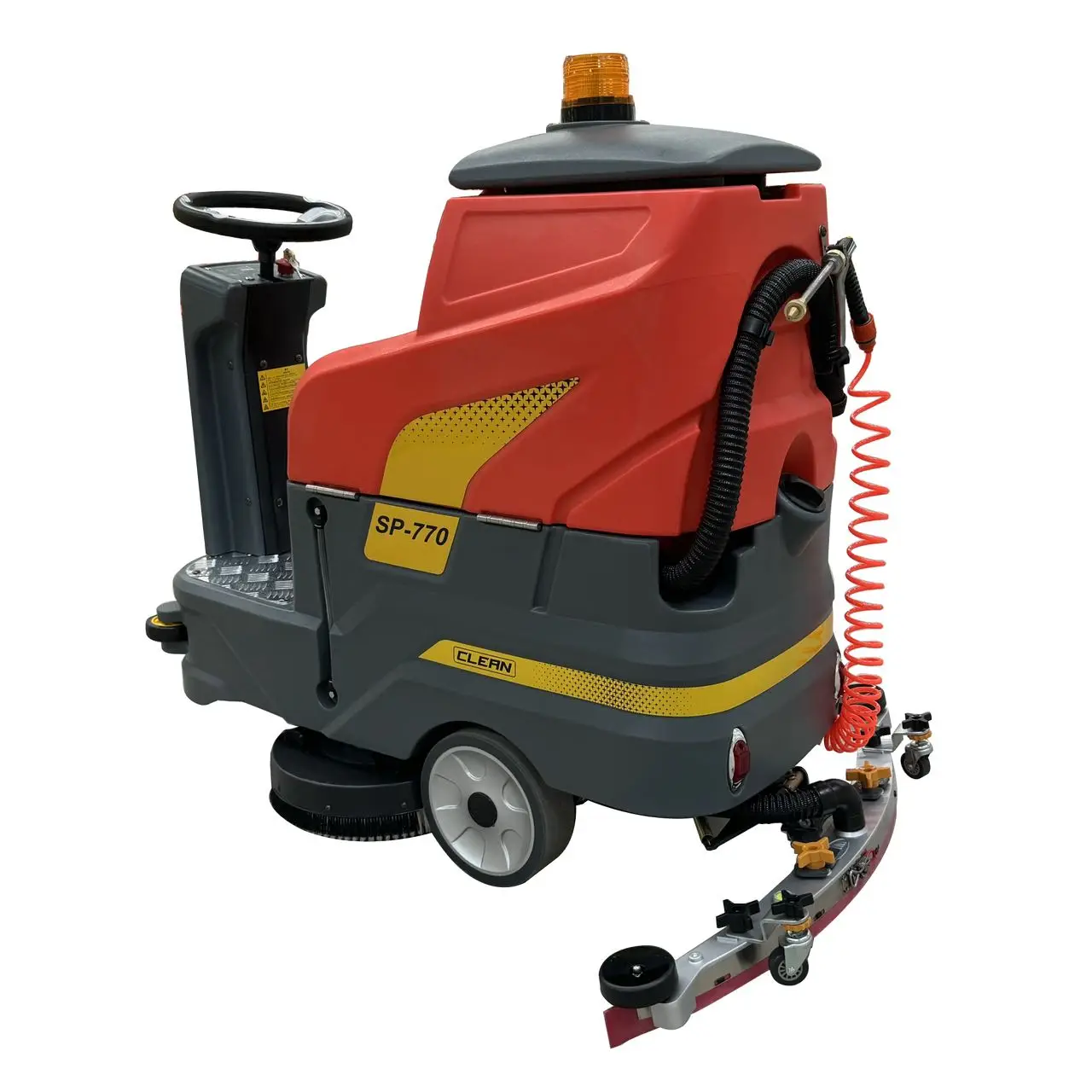 Electric Ride-On Floor Scrubber Machine Promotional Li-Ion Battery Powered Equipment for Cold Water Cleaning Food Shops Rubber