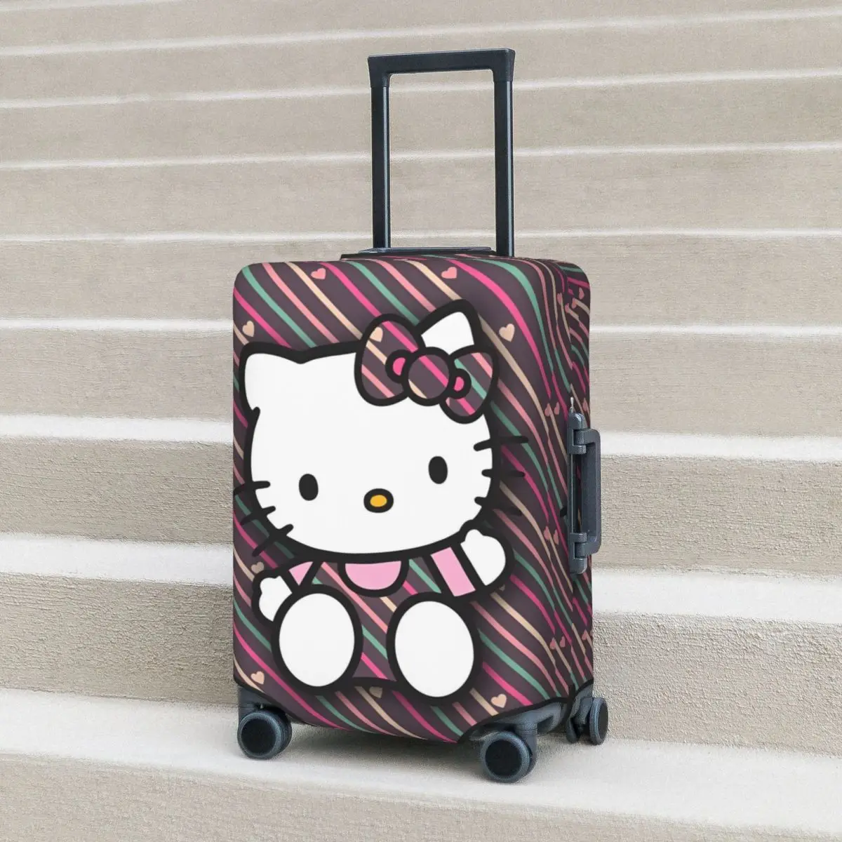 Anime Hallo Kitty Y2k Kawaii Koffer Abdeckung Kreuzfahrt Reise Schutz Urlaub elastische Gepäck zubehör