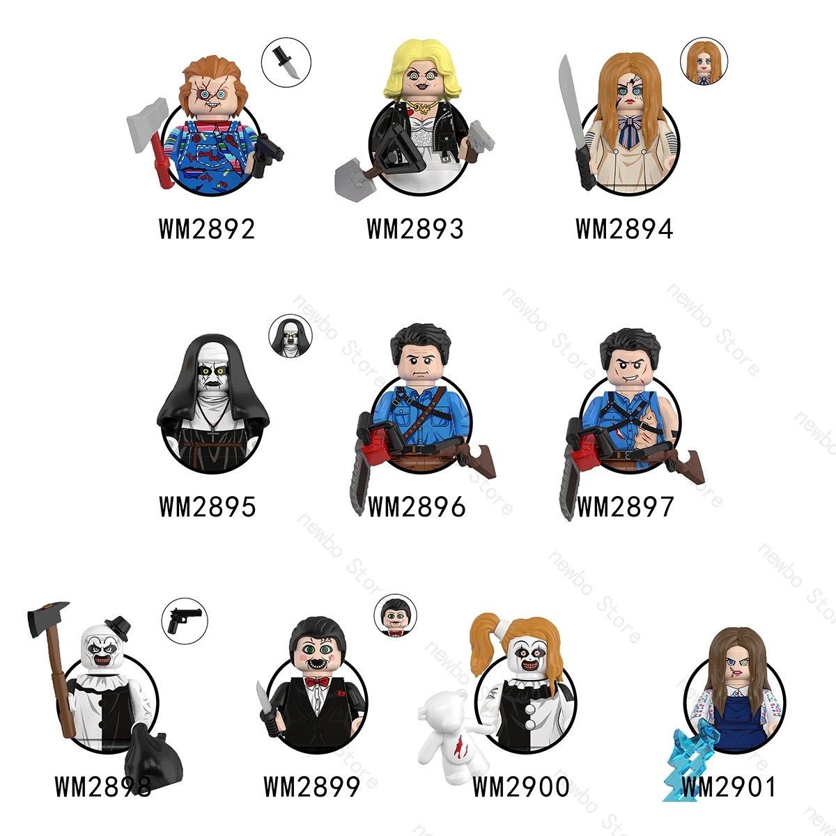 

WM6205 Hot Horror Movie Protagonist character Mini Action Figures Nun Vampire Bricks Building Blocks Halloween Toys For Children