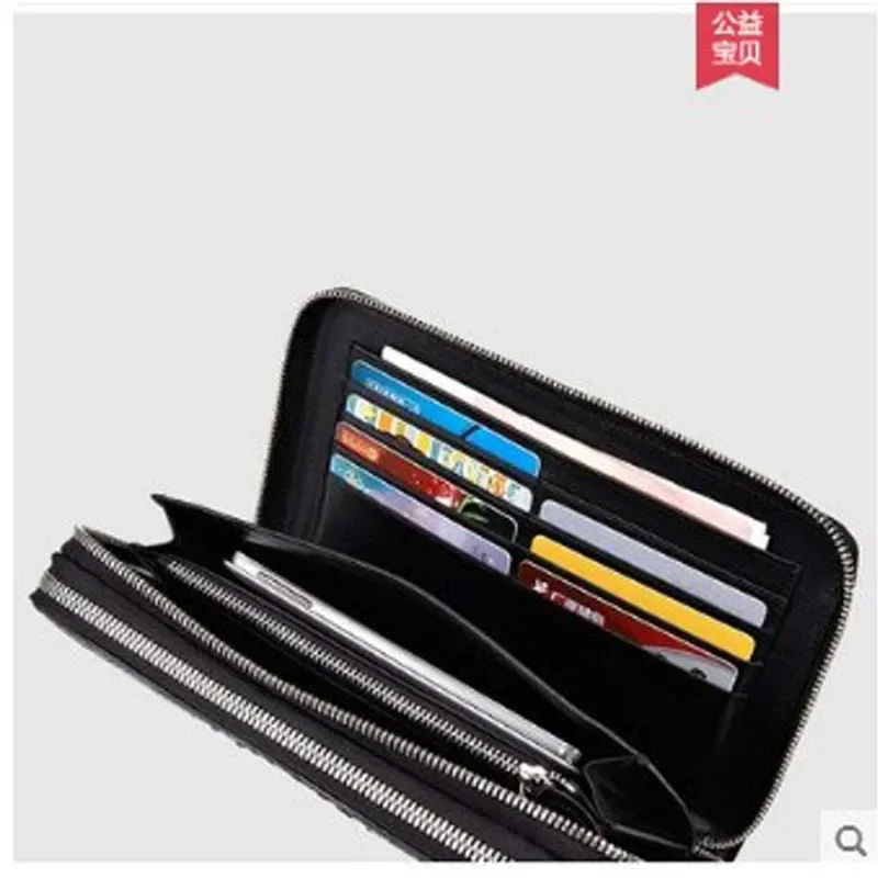 feimanmaoyi men hand bag hand clutch purse new double zipper  men clutch bag