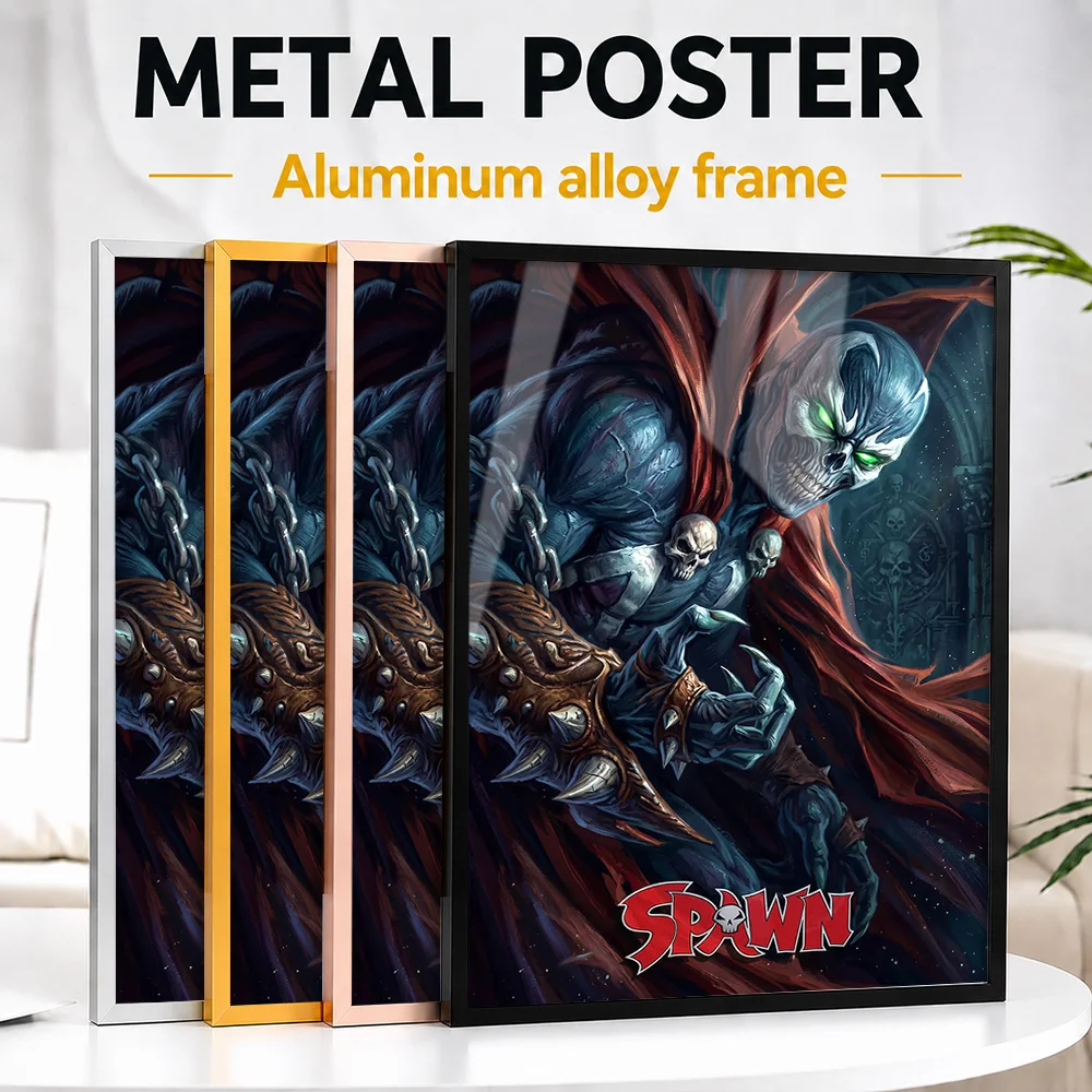 Spawn Armored Warrior Metal Poster With Aluminum Alloy Frame Customized Illustrated Wall Art For Games Room And Comic Book Shop