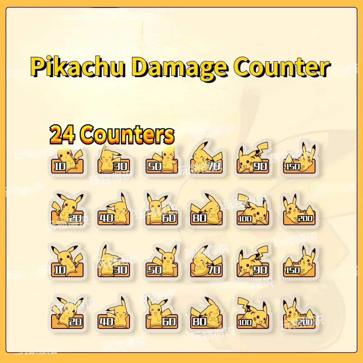 

PTCG Pokemon Damage Indicator Match Scoring Damage Counter Double-sided Role-playing Game Pikachu GX Vstar Dice No. 26