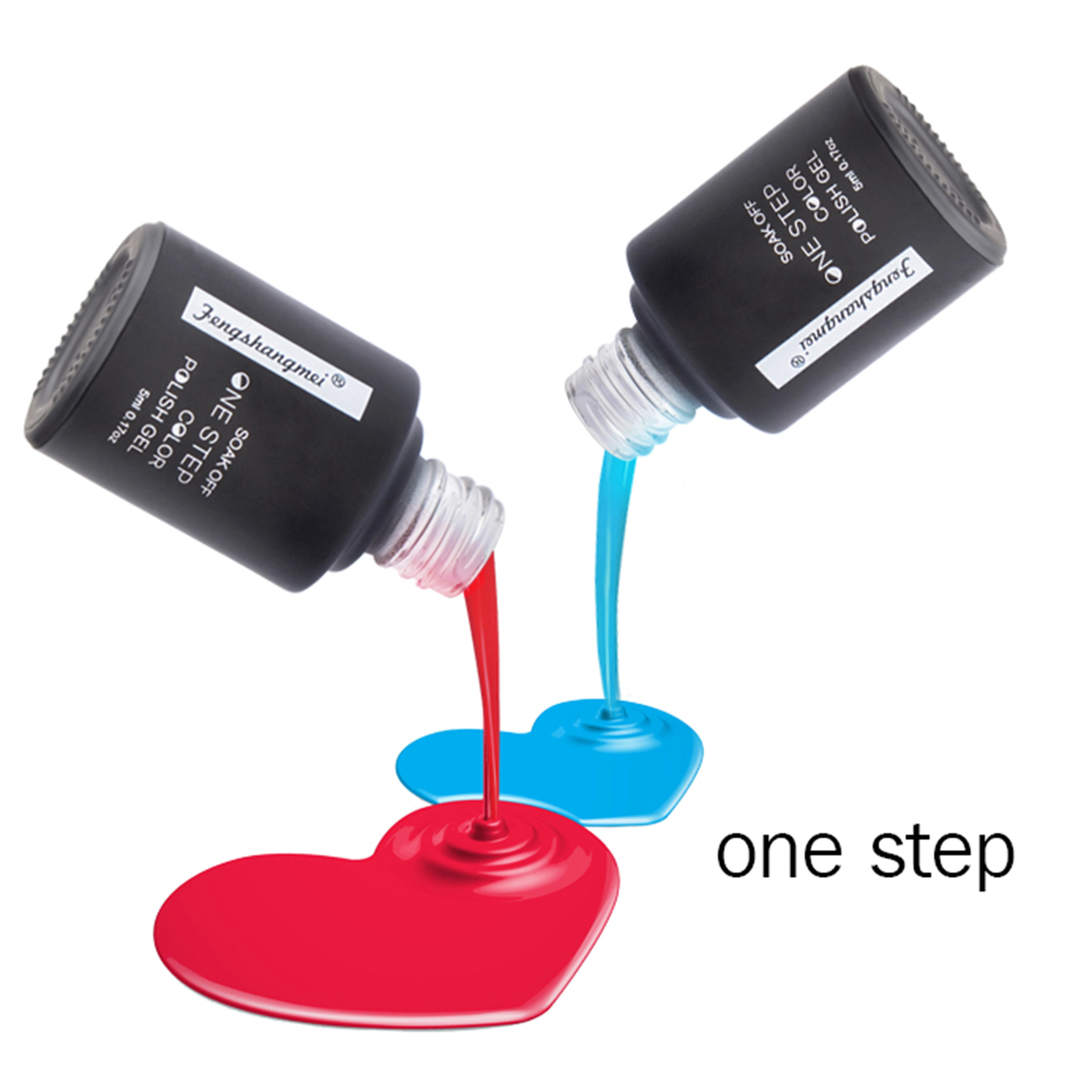 Esmalte de uñas en gel de un solo paso 3 en 1, sin necesidad de base y capa superior. Soak off UV LED Essiccimiento de barniz de uñas brillante de larga duración. (61 colores)