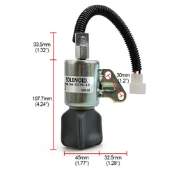 1756ES-12SUC5B1S5 Fuel Shut Off Solenoid Valve SA-5176-12 For Kubota D722 D902 Z482 SA-5176