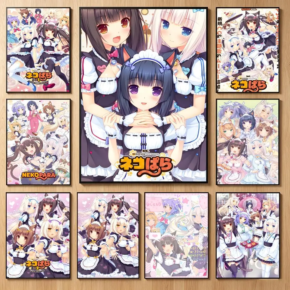 Cute Visual-Novel N-Nekopara Poster Classic Self-Adhesive PP Wall Sticker for Living Room Bar Decor Gift