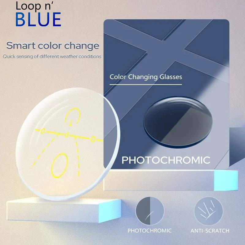 Photochromic Multi Focus Progressive CR-39 Resin Aspheric Glasses Lenses Myopia Hyperopia UV400 Sun Prescription Lenses