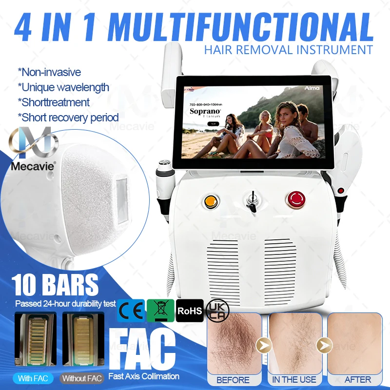 2026 Commercial Salon 5000W 5Waves Diode Laser Machine Ice Titanium Cooling System Efficient Full Body Hair Removal Care Device