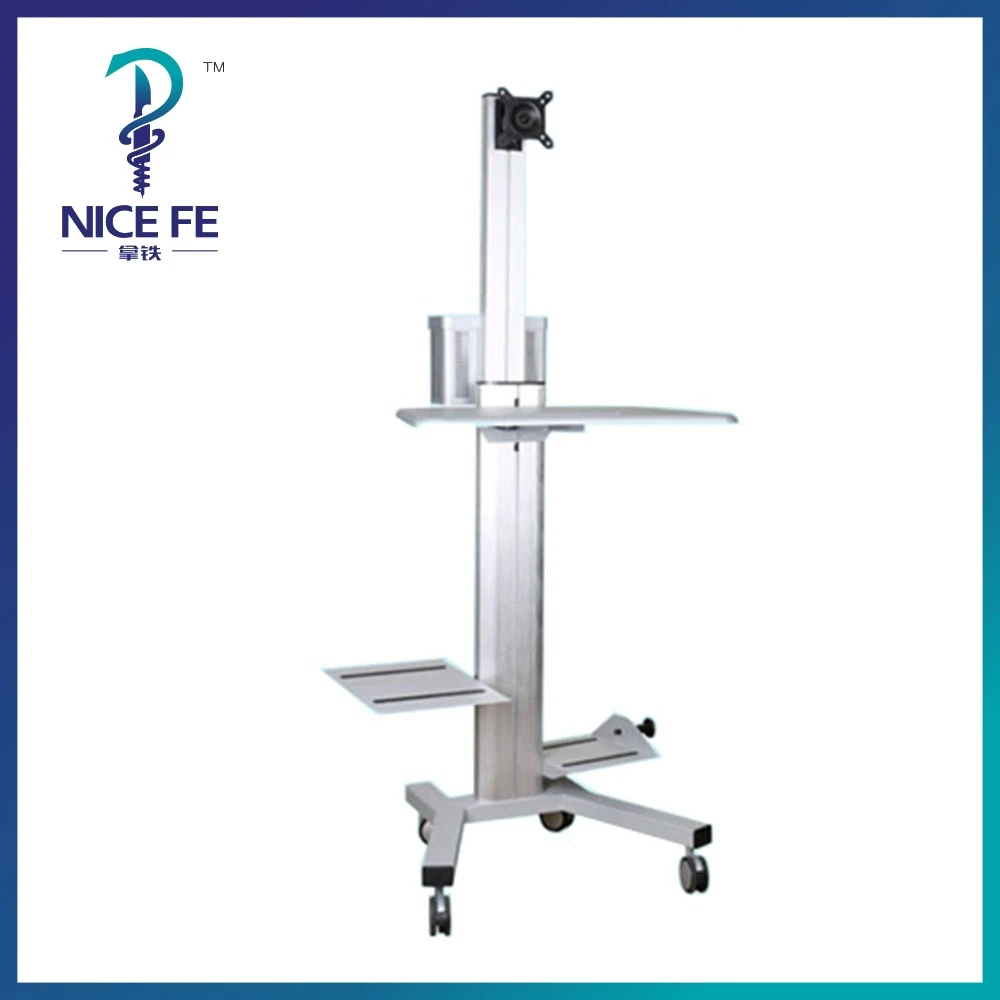 Medical Standing Trolley Rolling Cart Functional Workstation Trolley