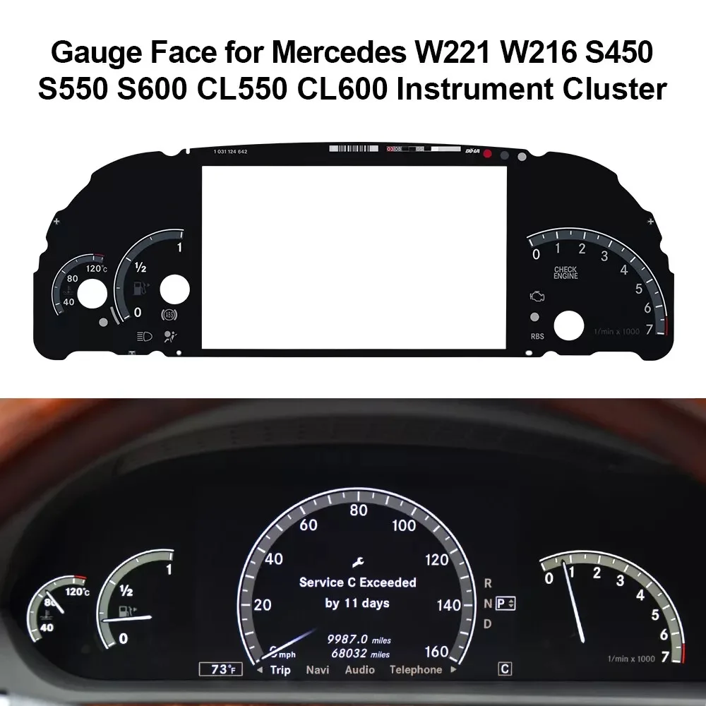 Gauge Face for Mercedes W221 W216 S450 S550 S600 CL550 CL600 Instrument Cluster