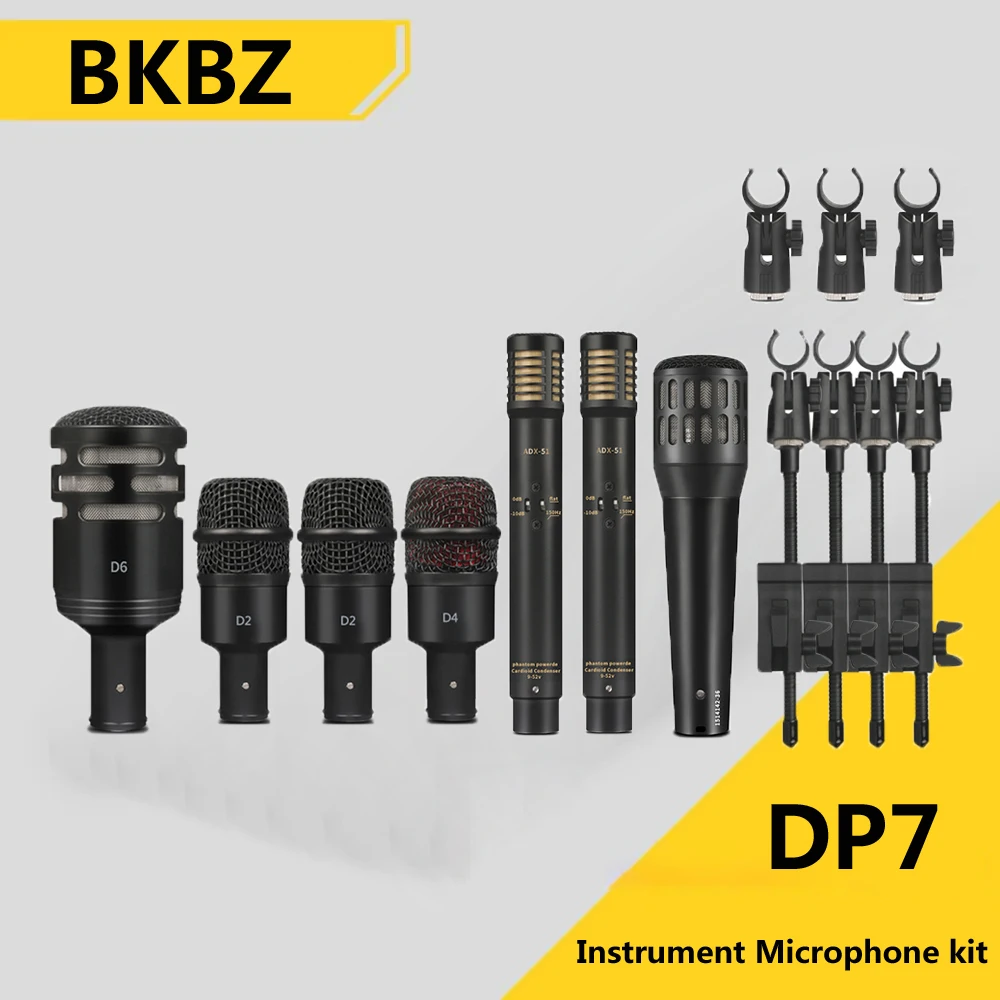 

BKBZ DP7 drum microphone set, professional indoor recording, outdoor performance Metal Condenser microphone