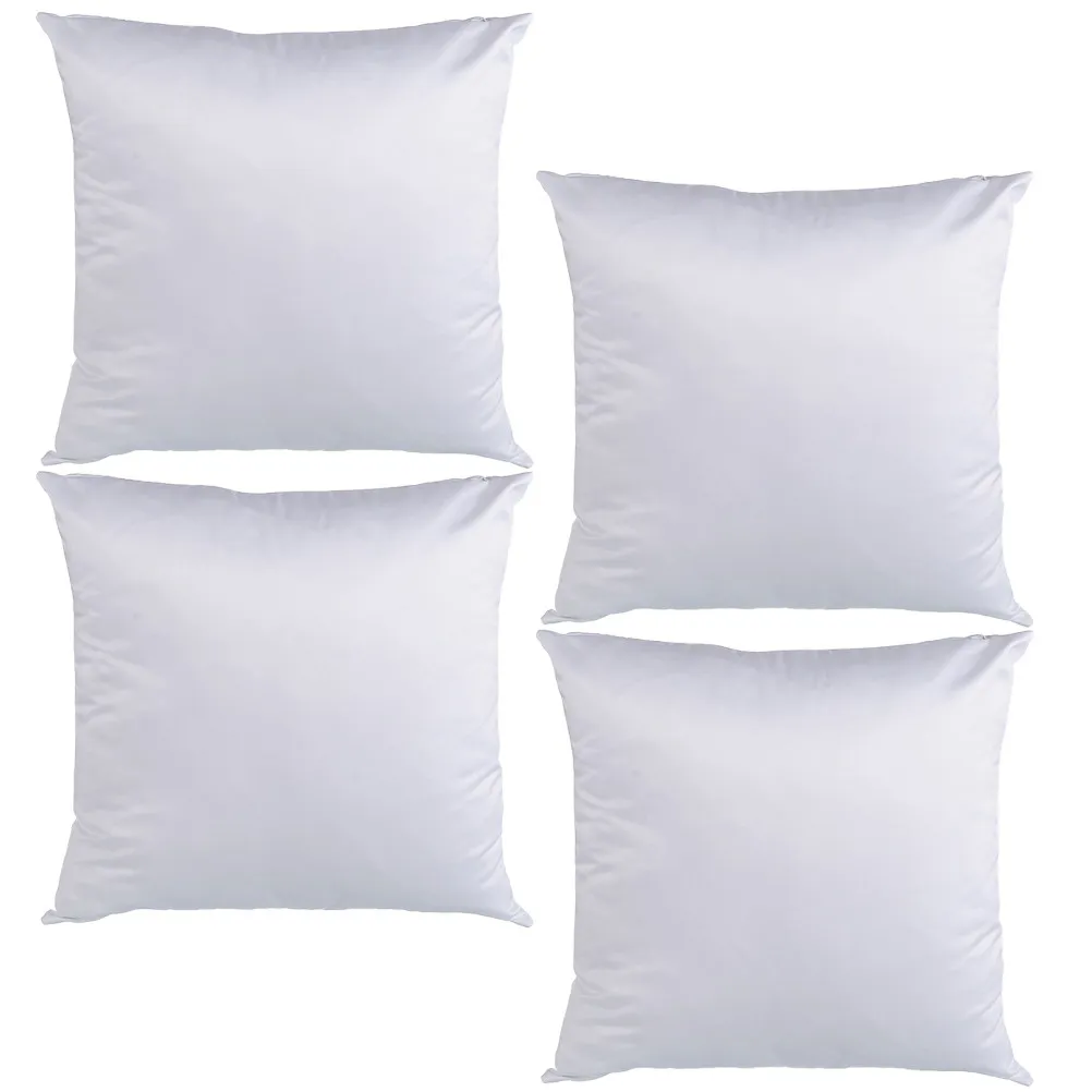 4Pcs Sublimation Pillowcase White 18x18 Invisible Zipper Soft Sublimation Pillow Covers Blank Heat Transfer Multi-Purpose Throw