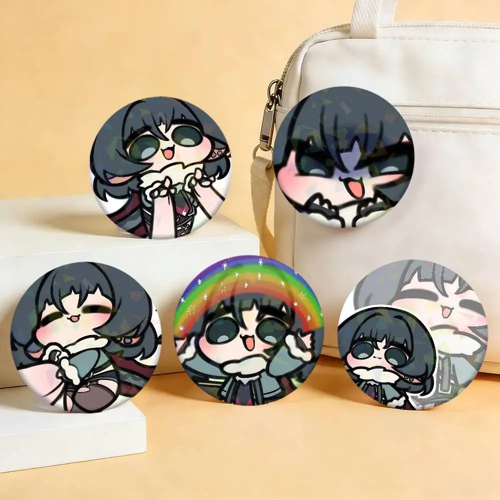 Jane Doe Zenless ZZZ Cute Q-version Game Laser Badge Round For Backpack Clothes Hat Accessories Gifts For Friends