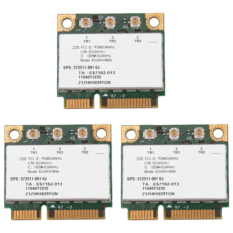 Top-3X 6300AGN 633ANHMW การ์ด Wifi ไร้สาย Mini Pcie การ์ด 802.11A/G/N 2.4G + 5.0 Ghz สําหรับ Lenovo Thinkpad T410 T420 T430 X220