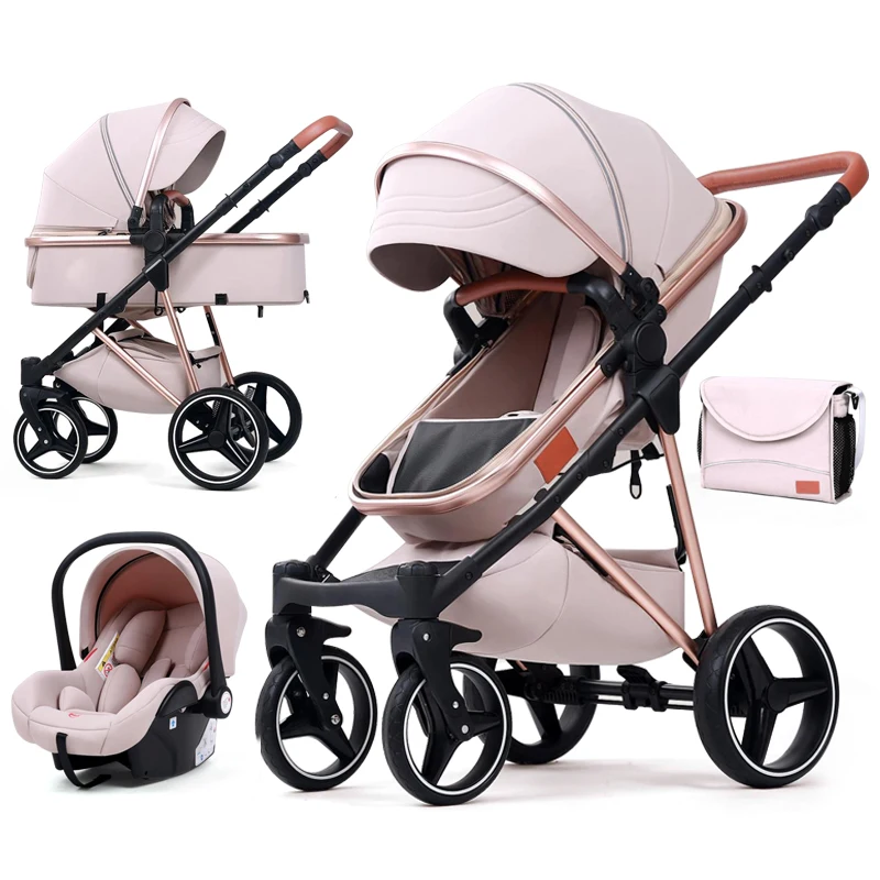 

Luxury Baby Stroller Pram 3 in 1 With Car Seat Poussette 3 En 1 Bebe Foldable Baby Carriage Buggy 3 in 1