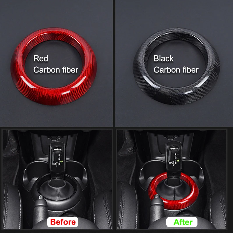 Car Carbon Fiber Shifter Panel Ring For MINI COOPER S JCW F54 F55 F56 F57 F60 Shift leve Decorative Sticker Interior Accessories