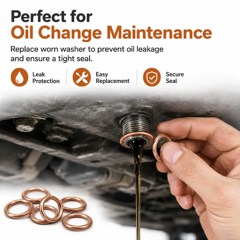 20PCS M14 Oil Drain Plug Washer 14x20mm Copper Crush Gasket Engine Oil Pan Sump Bolt Seal Replacement Kit for VW Audi