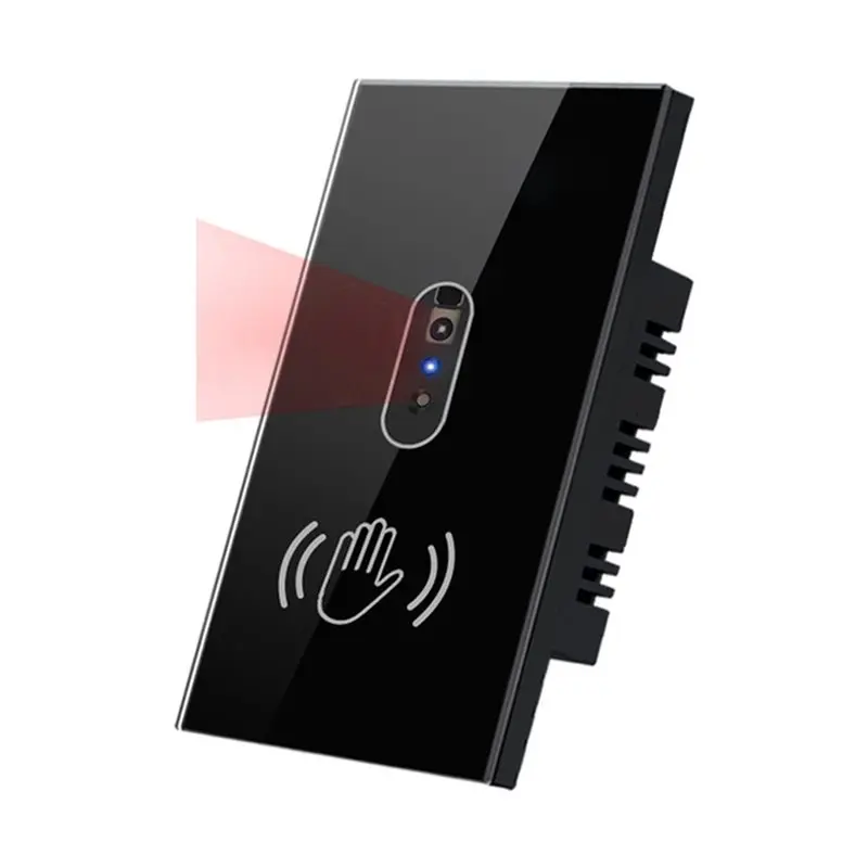 

ABGG-No Need Touch Настенный выключатель США 1 шт. Инфракрасный ИК-датчик Стеклянная панель экрана Волна Вкл. Выкл. Лампа Управление электрическим питанием США Pl