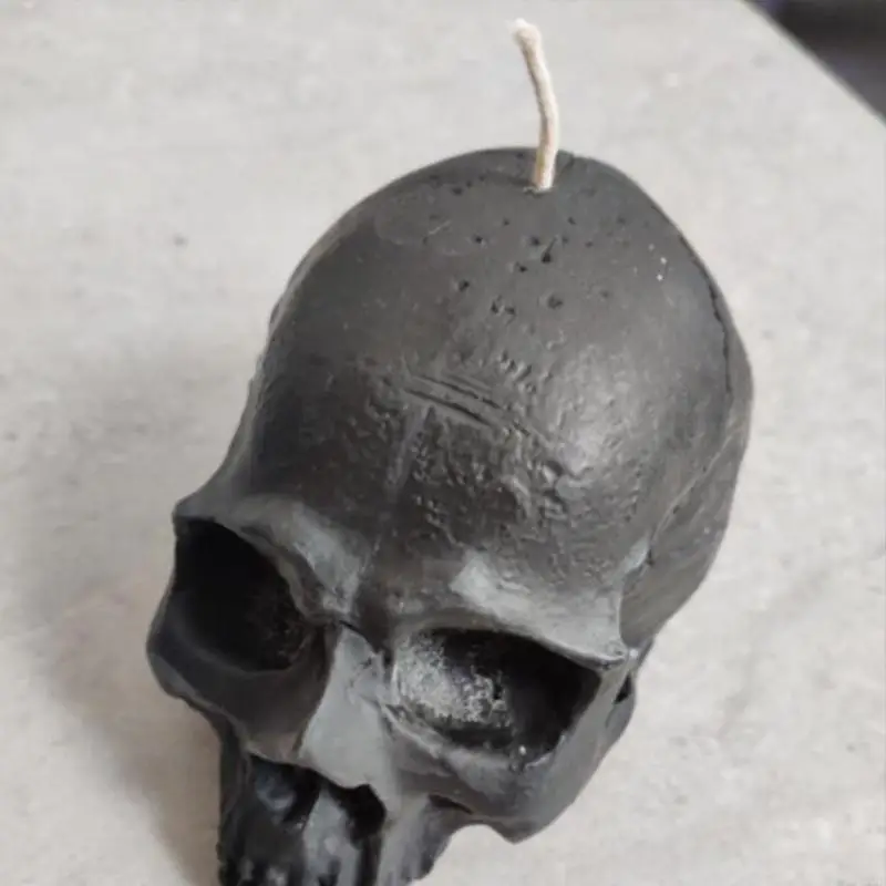 N7MF 3D ฮาโลวีน Skull กะโหลกศีรษะขนาดเล็กรูปร่างแม่พิมพ์ซิลิโคนสำหรับ DIY ตกแต่งทำสบู่เทียนละลายเรซิ่น Polymer Clay