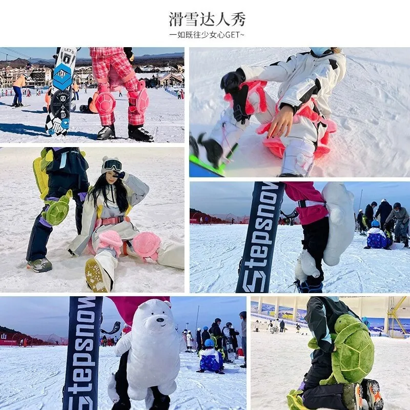 Winter Ski Protective Gear Turtle Panda Plush Toy Fart Pad Ski Anti-drop Pad A Complete Set