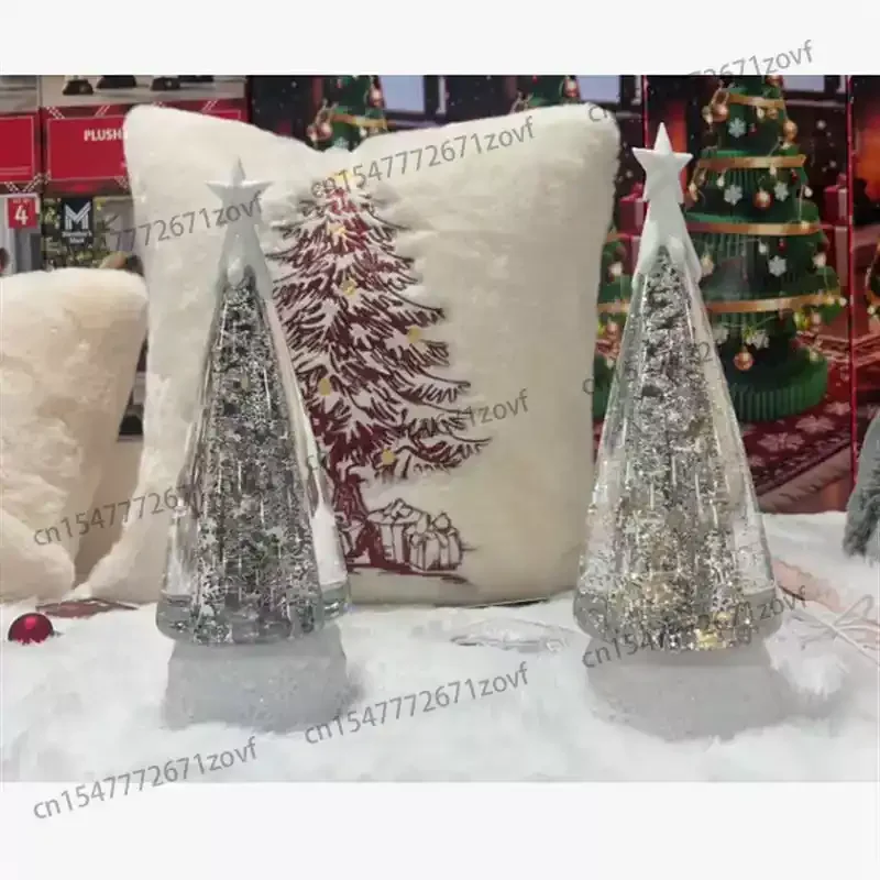 Christmas tree-shaped snowflake luminous rotating music lights, festive decorations