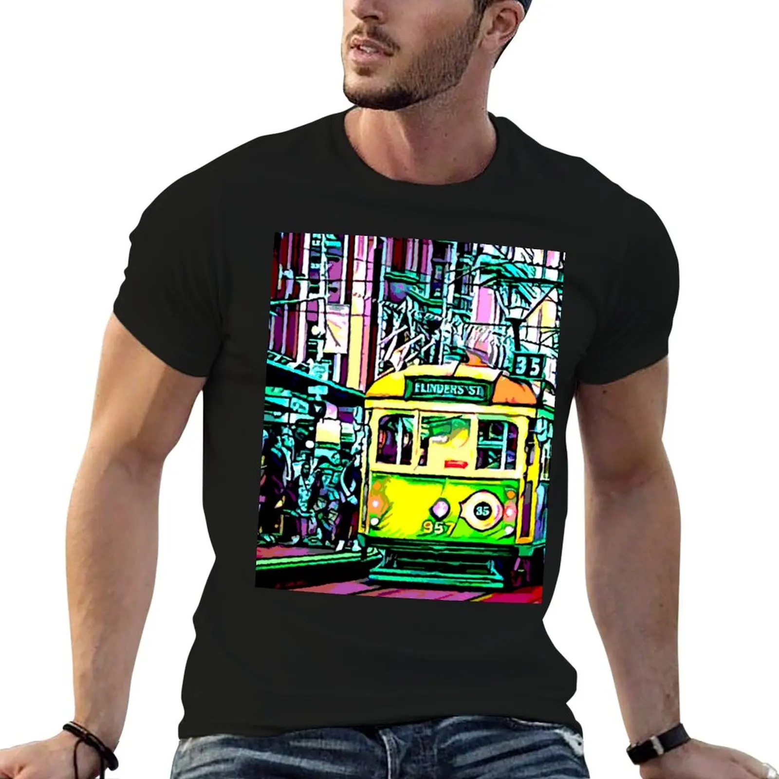 Футболка Melbourne Australia Trams, футболка с аниме, быстросохнущие рубашки, мужская футболка с рисунком