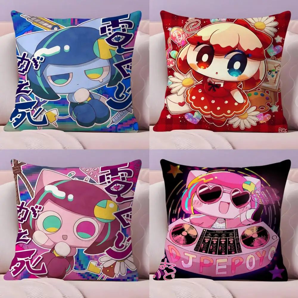 Cartoon P-PepoyoS Cushion Cover Soft Short Plush Double-Sided Printing Home Decor Machine Washable Pillow Case Gift