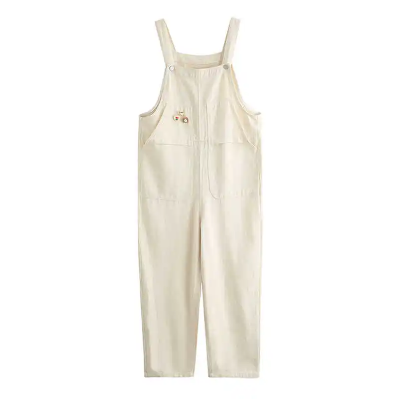 

Preppy Style Loose Women's Jeans Solid Color Straightleg Commuting Overalls Daily All Match Simple Casual Pants