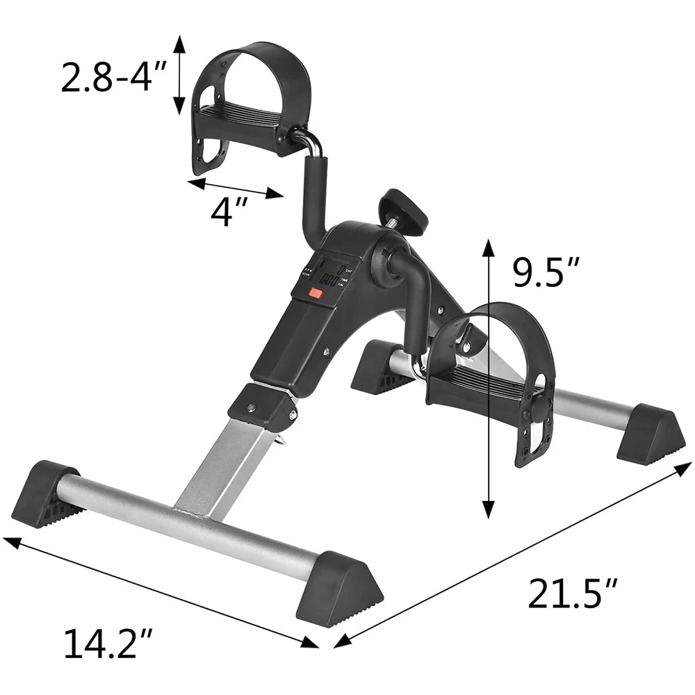 Mini Exercise Bike Arm and Leg Exerciser with LCD Monitor, Adjustable Resistance, Fold Pedal Exerciser for Arms and Legs