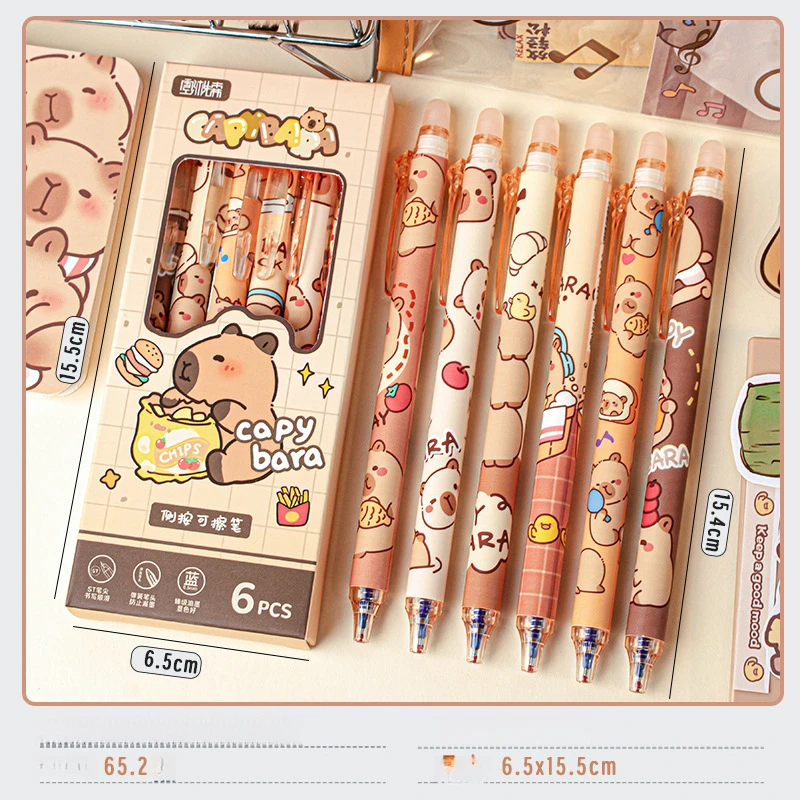 Student Blue Erasable Gel Pen Side Press Good-looking CartoonSTBrush Pen Hot Erasable Crystal Blue Color Erasable Pen image 2