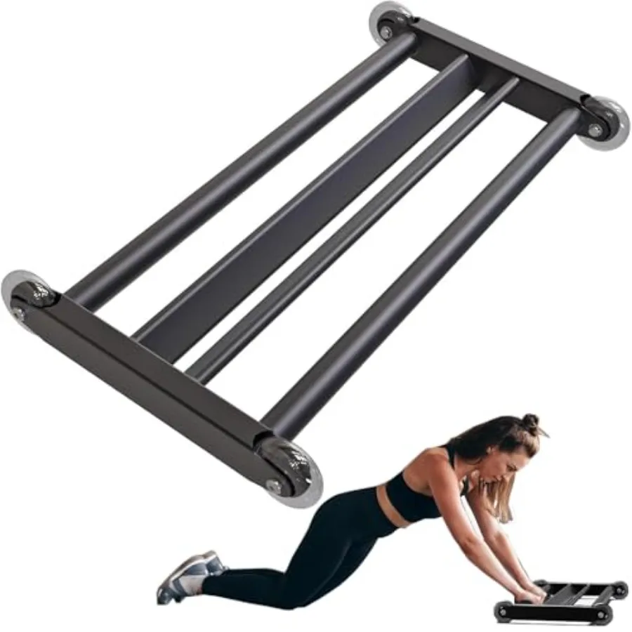 Glute Ham Glider Heavy Duty Ab Glute Glider Machine, Exercise Wheels for Smooth Hamstring Curl Abdominal and Leg Workouts, Mult