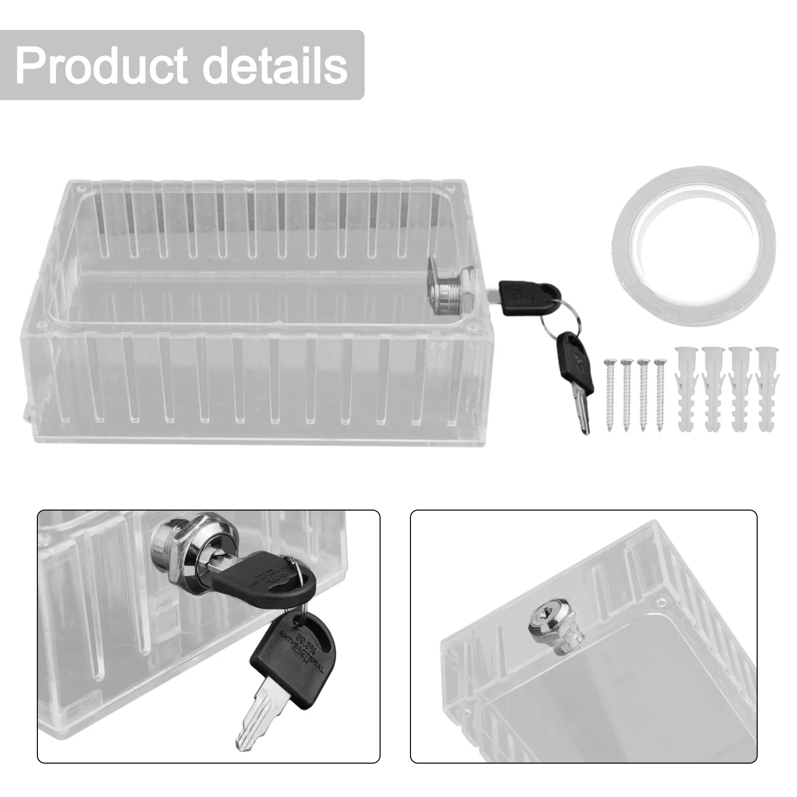 For Home Thermostats Transparent Thermostat Box Air Conditioner Cover 185*118*50mm Ventilation Design Keyed Lock Mechanism