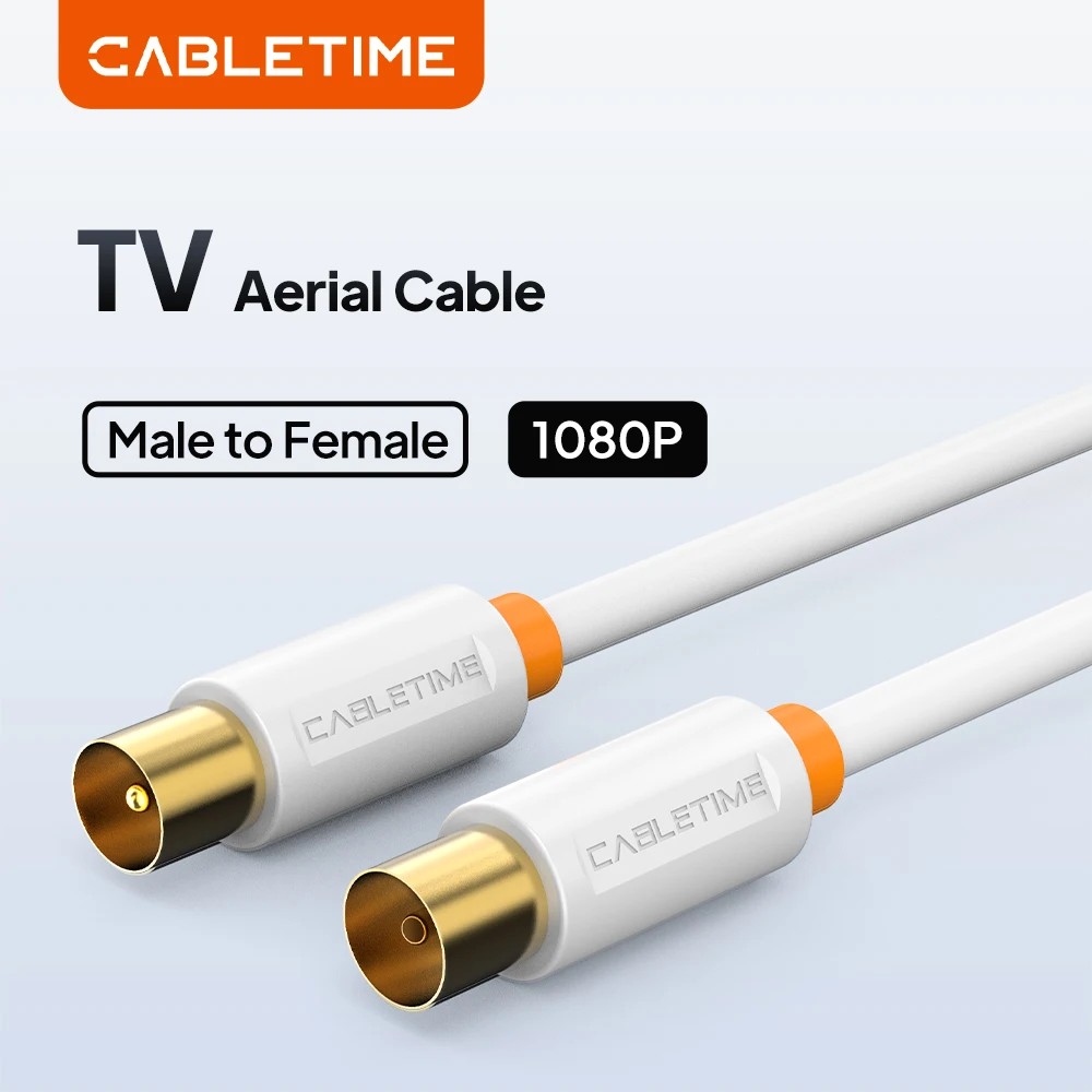 CABLETIME TV Cable M/F 3C2V Video Cable For High-definition Television HD High Quality Antenna TV STB Digital TV Line C268