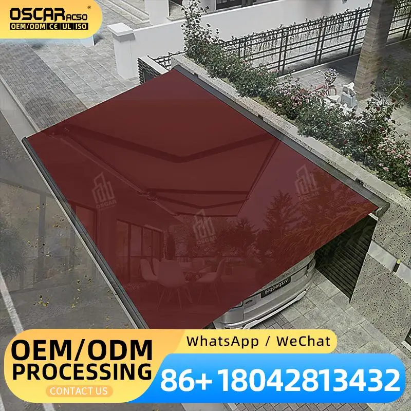 Full Cassette Awning Custom Aluminum Waterproof Remote Controlled LED Lighting Outdoor Patio Garden Backyard Use  Retractable Aw