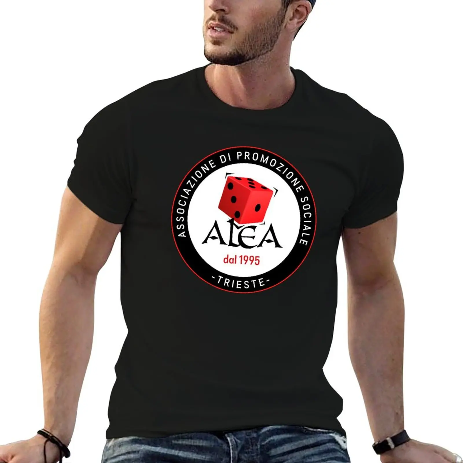 Camiseta ALEA TRIESTE para homem, camisetas gráficas e engraçadas para homens, camiseta masculina de designer