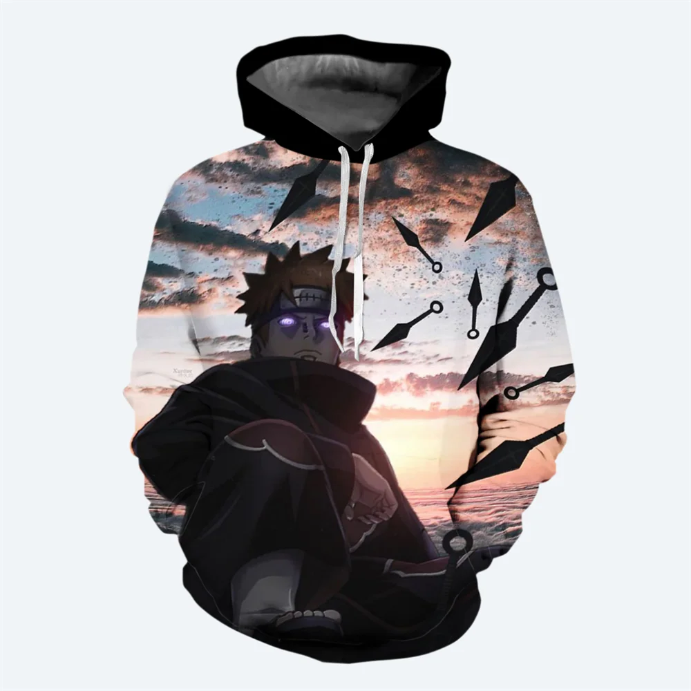 Akatsuki Boys Girls Hoodie Pein Men's Hoodie 3D Print Naruto Pullover Uchiha Itachi Men's Hoodie MINISO Oversized Men's Clothing