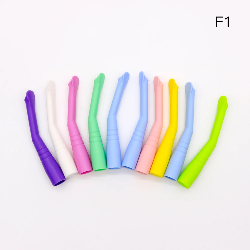10packs HVE Suction Tubes Autoclavable Aspirator Tips Dental Saliva Ejector Mixed Color for Adults and Kids