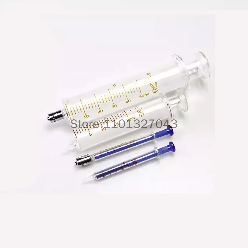 Glass Syringes Ruhr Copperhead For Injection Glass Sampler Luer Glass Injector 1ml/2ml/5ml/10ml/20ml/30ml/50ml/100ml