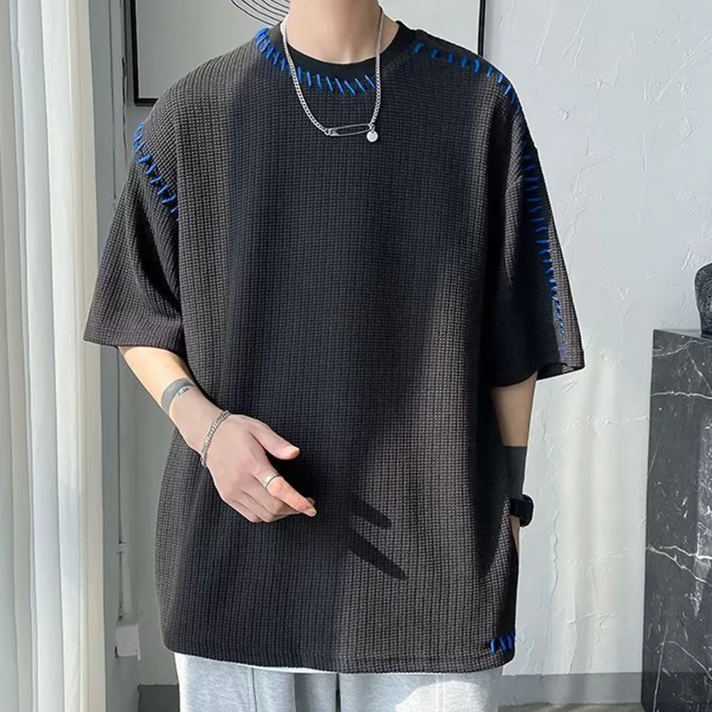 Men T Shirt T Shirt Half Sleeve Tops Harajuku T Shirts Loose Manual Suture Men Streetwear Casual Brand New For Men