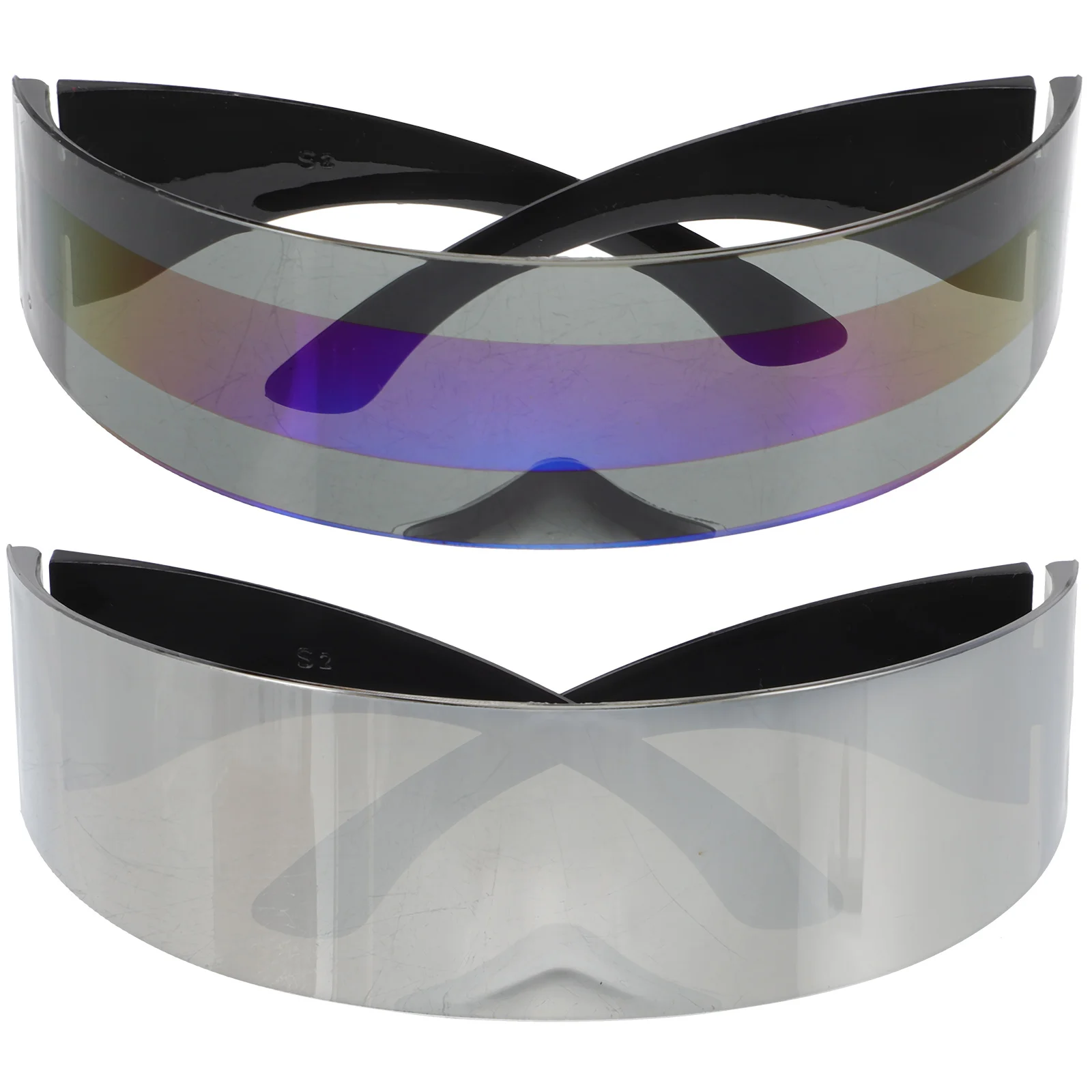 Lunettes de soleil légères et durables en plastique, 2 pièces, accessoire de mode pour Festivals, séance photo translucide
