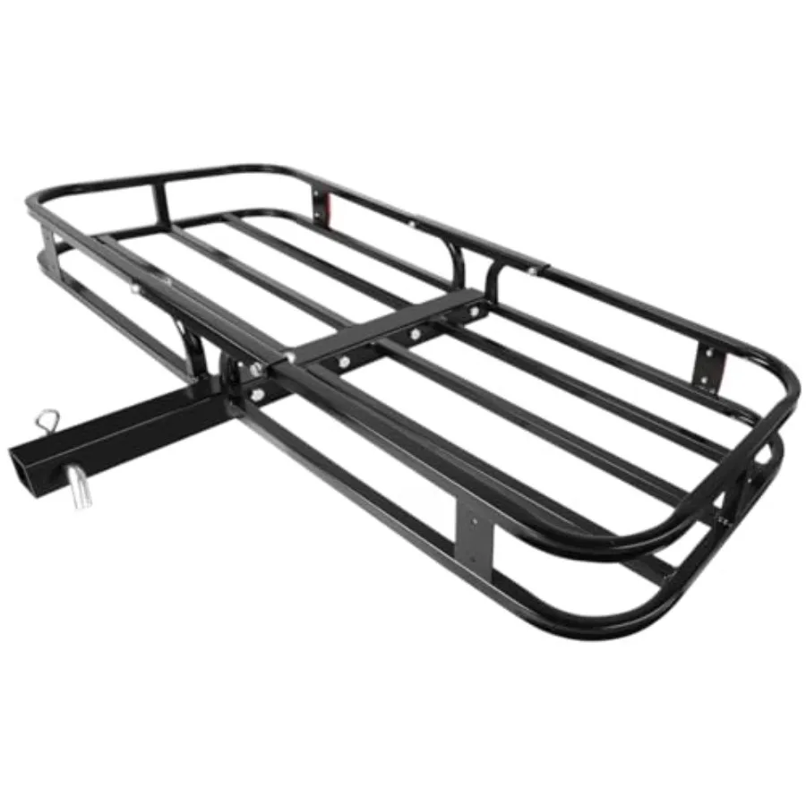 

70107 53" x 19-1/2" Hitch Cargo Carrier - Trailer Mount Steel With High Side Rails For RV's Trucks SUV's Vans Cars 2" Receiver